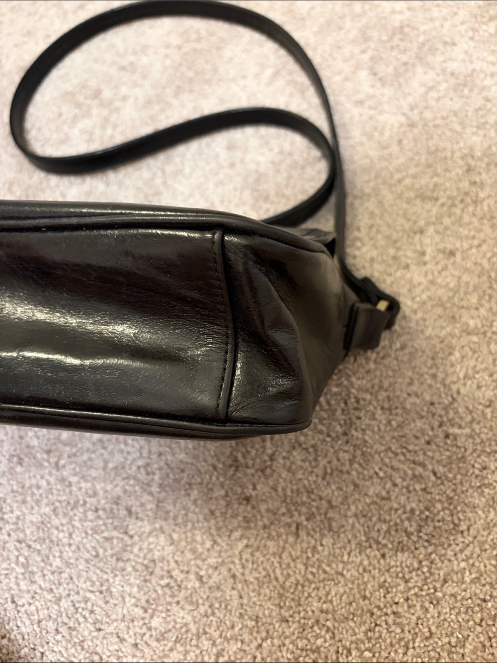 Black Leather Hobo International Crossbody Bag - Picture 4 of 10